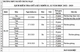 Lịch Thi Giữa Học Kì 2 Thpt 2023